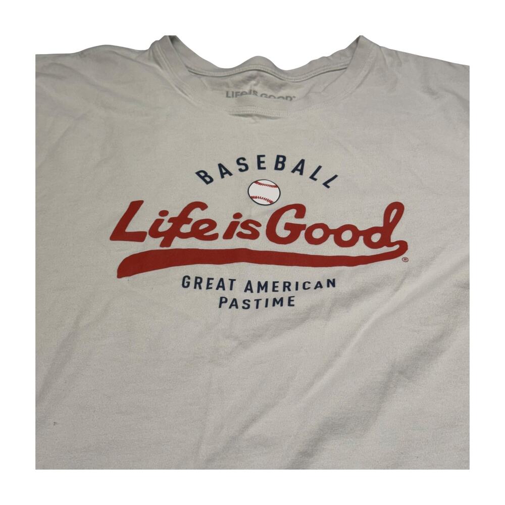 Life is Good Crusher Baseball Pastime Graphic Tee Mens XL White - Picture 2 of 9
